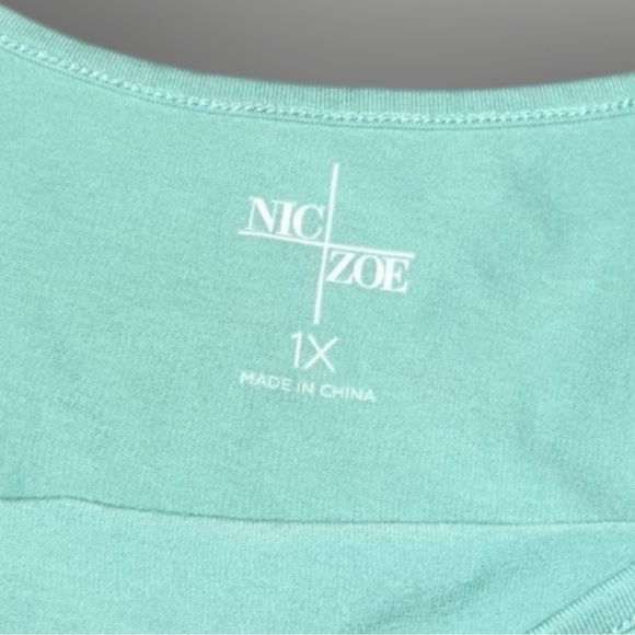 NIC+ZOE SHIRT TAIL PERFECT TANK Hazy Aqua Plus 1X - Picture 8 of 10